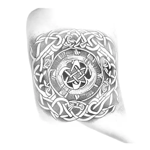 Celtic Arm Sleeve With Ocean Theme