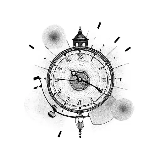 Clock Tower With Music Notes