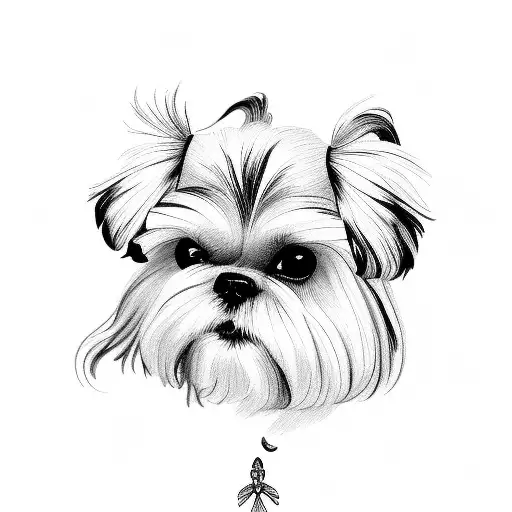 Shih Tzu With Dragonfly