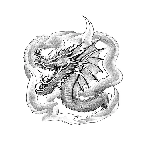 Dragon With Flowers