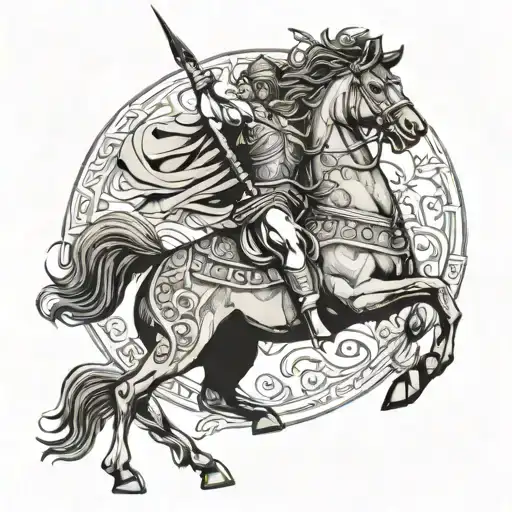 Greek Warrior On Horse
