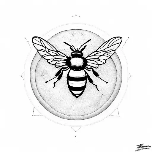 Bee And Flowers Moon Angelo Parente