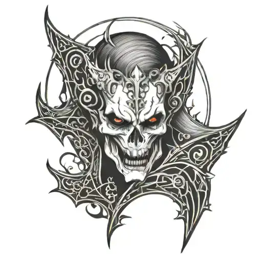 Dark Vampire Shoulder Tattoo Design