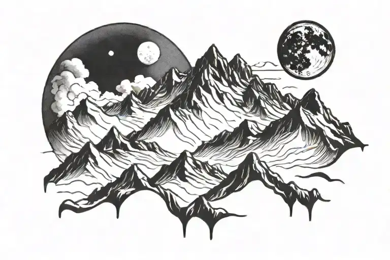 Mountain And Moon