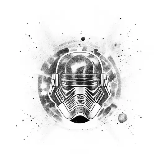 Kylo Ren's Mask With A Galaxy Background