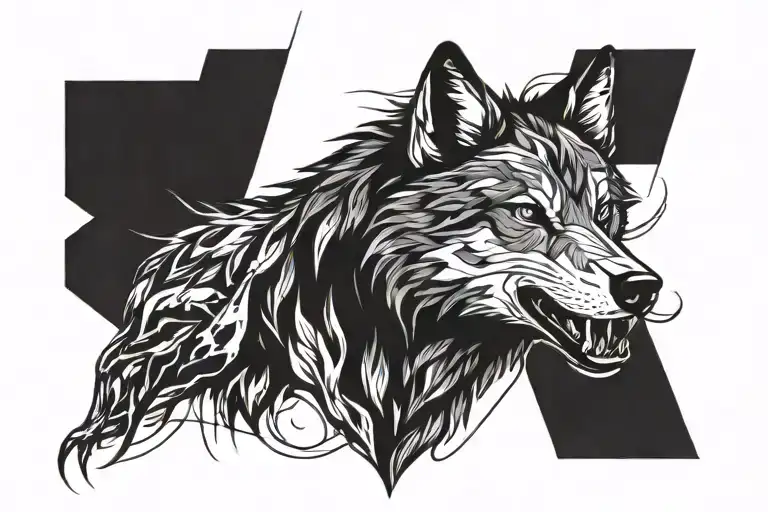 Lighting And Wolf Face Inside