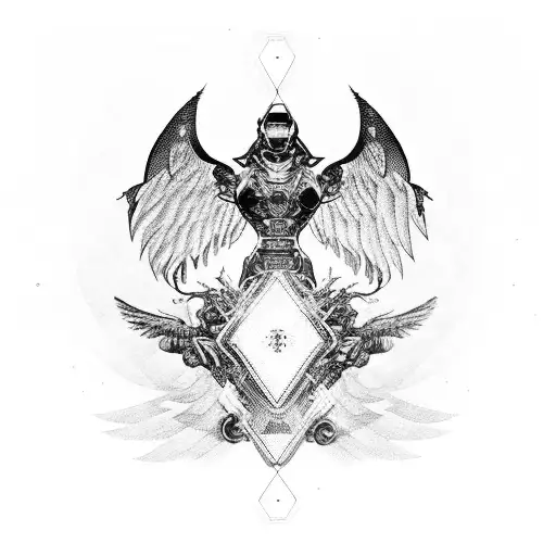 A Cybernetic Valkyrie With Wings Made Of Circuitry