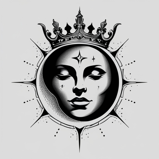 Crowned Moon Tattoo idea
