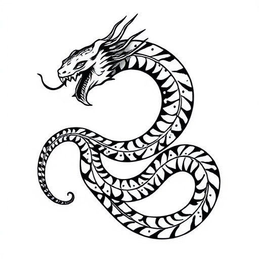 Whispers of the Moonlit Serpent Tattoo idea