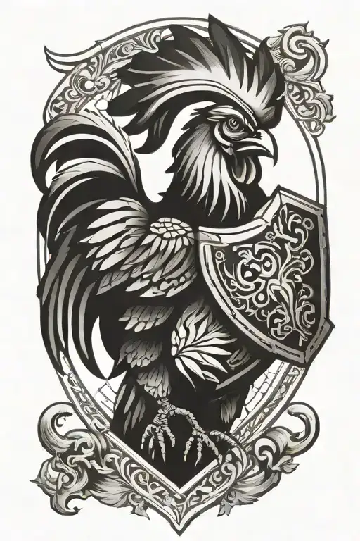 Gladiator Rooster With Shield