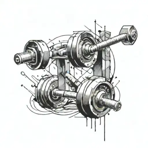Incorporate Weightlifting Equipment Like Dumbbells And Barbells Into A Dynamic And Abstract Design