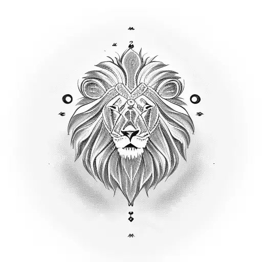 A Full-face Lion's Head In A Ring With A Greek Ornament