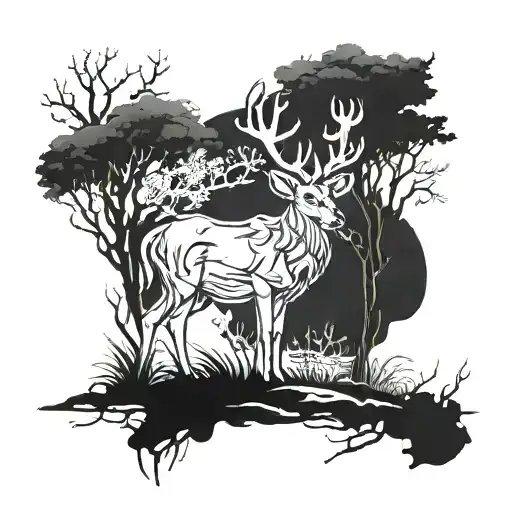 Combine Elements Of Anime And Deer To Create A Mystical Forest Guardian