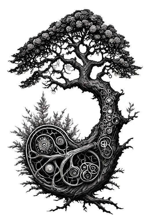Steampunk Inspired Tattoo Tree Of Life