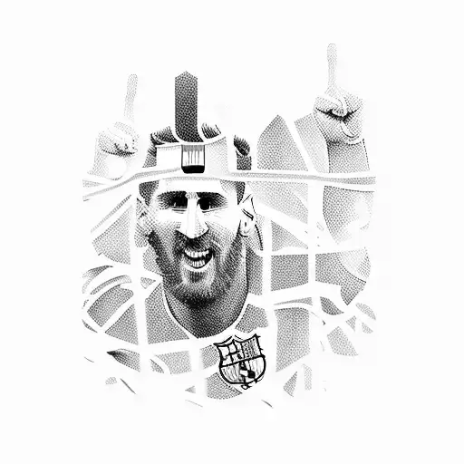 Football Stadium With Messi Scoring A Goal