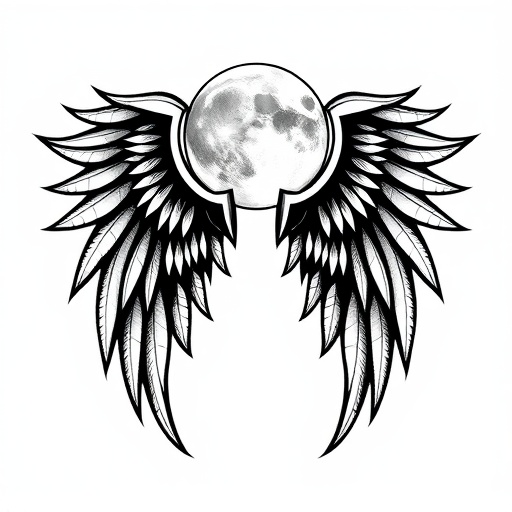 Sacred Wings of the Moon Tattoo idea