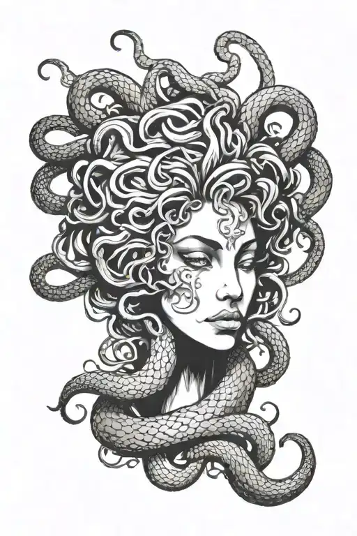 Medusa Detailed With Snakes Wrapping Around My Back