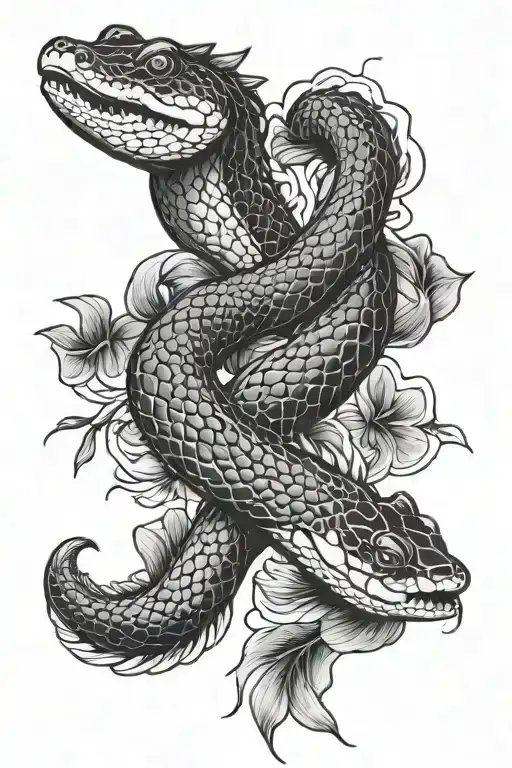 Snake Crocodile Goldfish