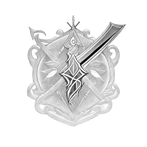 Radiant Rank Badge From Valorant With A Sword Through It