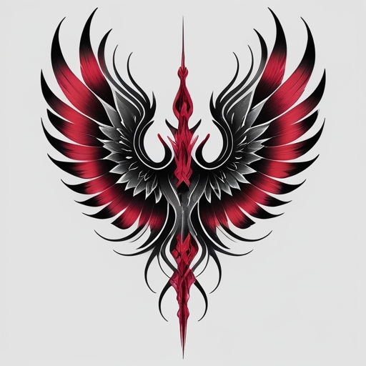 Crimson Wings of Eternal Fire Tattoo idea