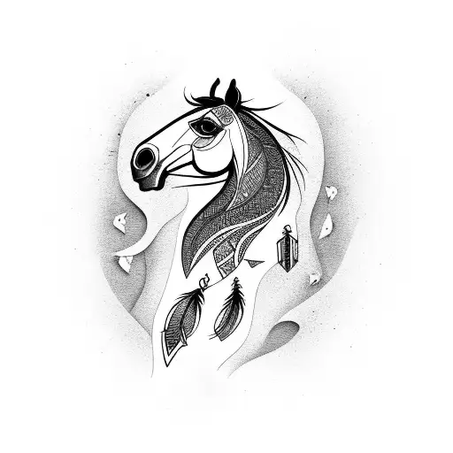 Feather With Horse Inside