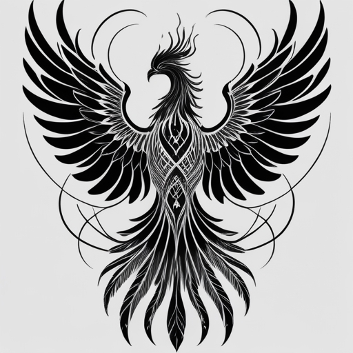 Sacred Phoenix’s Wings of Rebirth Tattoo idea