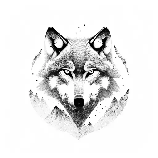 A Majestic Wolf Standing Atop A Mountain Peak