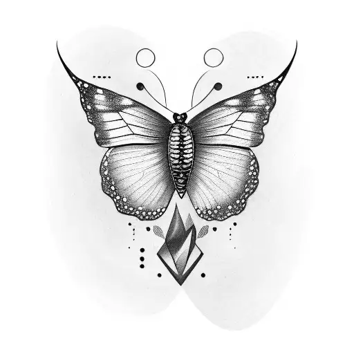 A Night Butterfly Emerging From A Skull