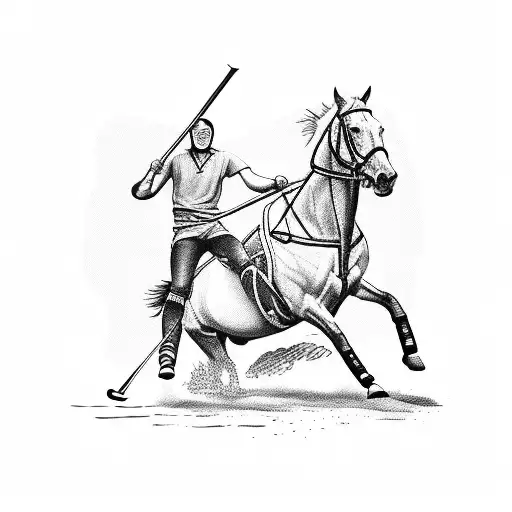 A Man Playing Polo On A Horse And Taking Pictures With A Camera With His Other Hand