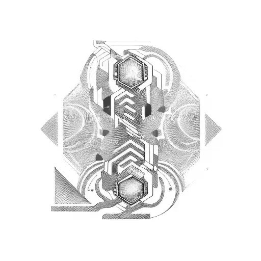 Abstract Geometry Cyberpunk Mechanical Snake