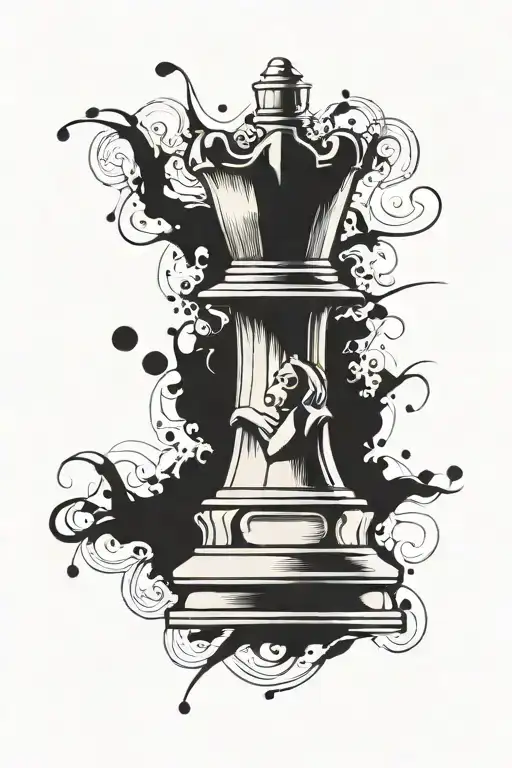 A Minimalist Chess Piece With A Subtle Bodybuilding Pose Flying With The Harmony Of A Breeze