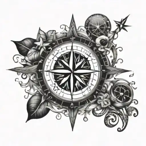 Stars And Compass Surrounded