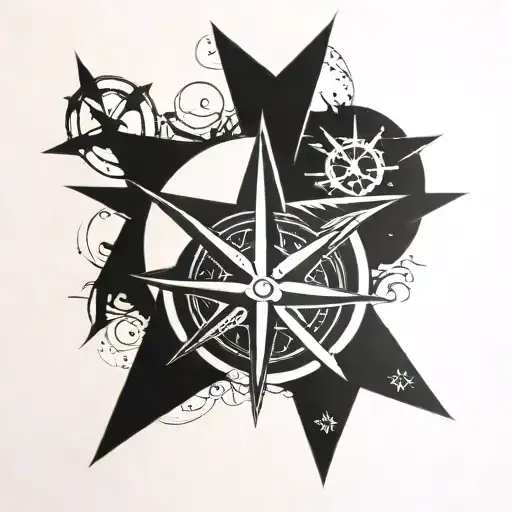 Star And Compass Design Combining Elements