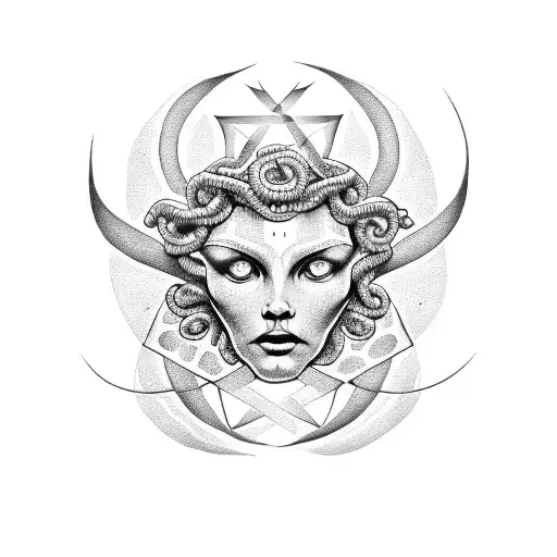 Medusa Over A Pentagram