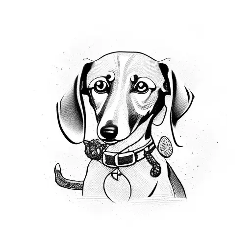 Sausage Dog Holding A Stick