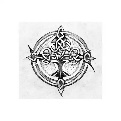 Celtic Tree Over Armor On Arm Sleeve