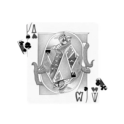 Poker Cards With Dice And Chips With Snake Around