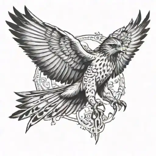 Falcon Hunting In Flight