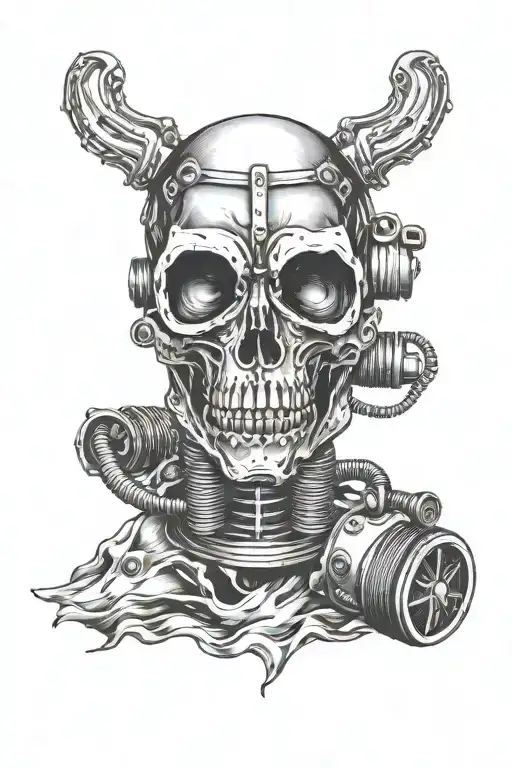 Skull With Diving Mask