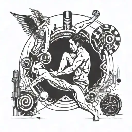 Abstract Representation Of A Marketing Presentation Incorporating Elements Of Gym And Dance