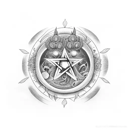 Sunflowers Music Notes Moon Pentacle Full Sleeve