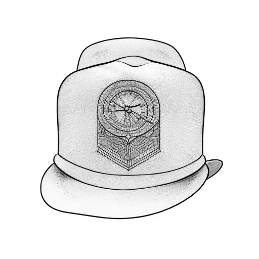 A Simple Tatoo With A Guy With A Hat Almost Looking Like A Kid Draw It