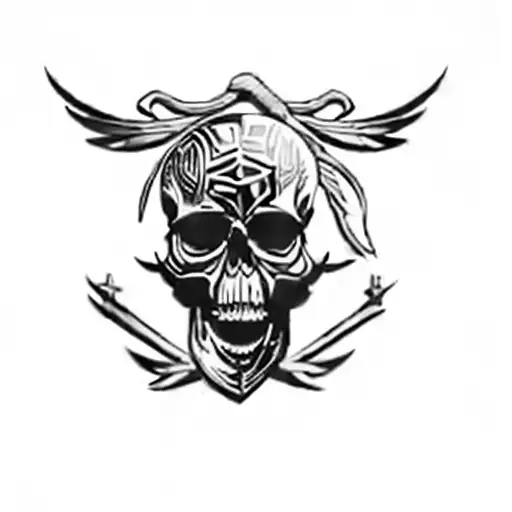 A Gold Skull And Eagle