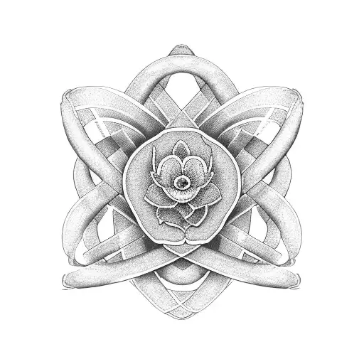 Dna Strand With A Blooming Flower At The End