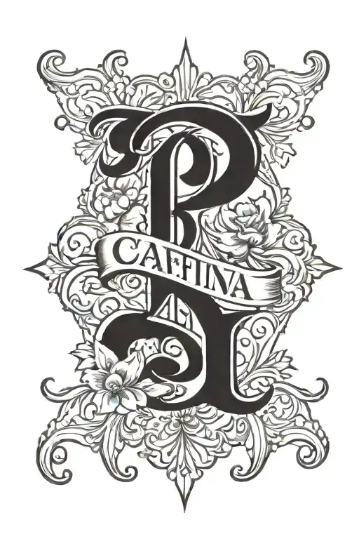 Black Letter Calligraphy Name Czafina