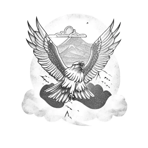 An Eagle Soaring Above The Skyline Of San Salvador