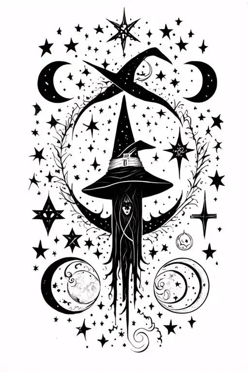 Witchy Symbols With Moons
