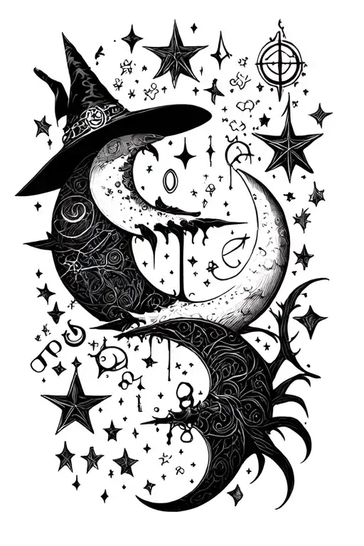 Witchy Symbols With Moons