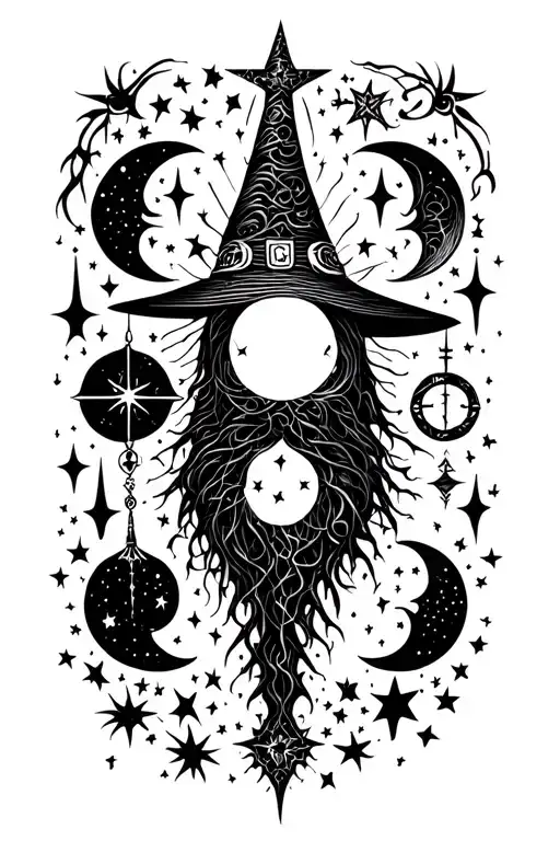 Witchy Symbols With Moons