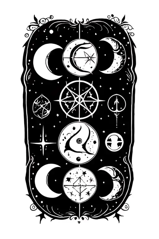 Witchy Symbols With Moons